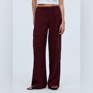 Madewell Pull On Cargo Pant NWT Maroon